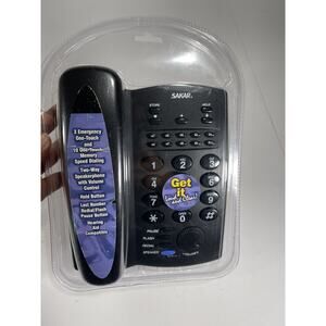 SAKAR 13 Memory TELEPHONE‎ W/ SPEAKER PHONE BLACK Cord Phone Ht756cl Open Box